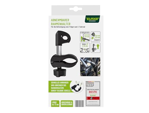 EUFAB 11629 Rahmenhalter abnehmbar kurz Ø 25+30mm, Schwarz/Silber