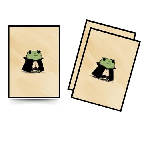 Trading Card Sleeves 100 Count Smooth Matte Art Back & Clear Front (66 x 92 mm) Fits Standard Cards MTG Sports & Collector Decks - Sir Croakula