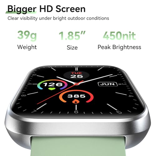 Hingso Smart Watches for Women Men (Android/iPhones), 120+ Sport Modes Fitness Tracker Watch with SpO2/Heart Rate Monitor, Steps/Sleep Tracker, 1.85" HD Smart Watch with Bluetooth Calls/Messages — view 6