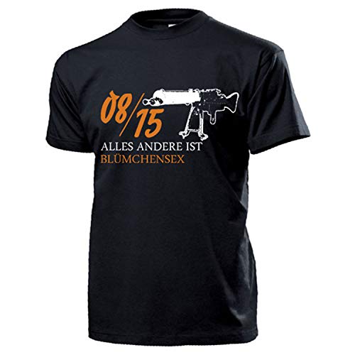 T-Shirt MG Mitrailleuse Armée Humour Allemand Copytec Noir Grande Taille