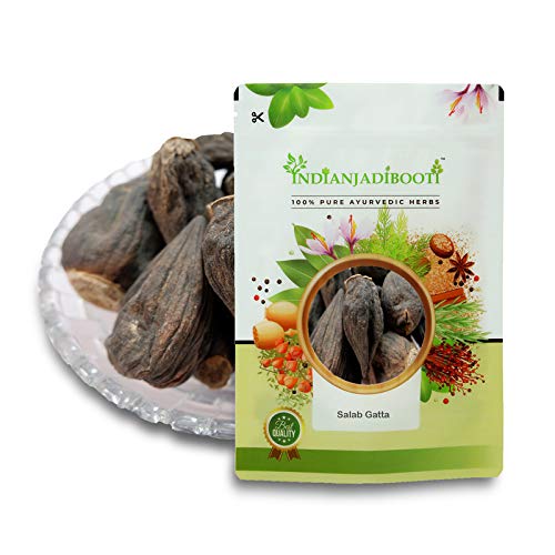IndianJadiBooti Whole Salab Gatta-Salam Gatta-Saalam Gutta-Saalab Gatta-Orchid Root, 250 Grams