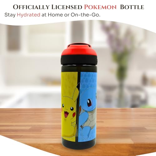 Xpressions HOX Pokémon Drinks Bottle Reusable BPA-free Plastic Water Bottle with Carry Loop Removable straw & spills Proof for fan & Collector Pokémon licensed Merchandise 600ML - Image 6