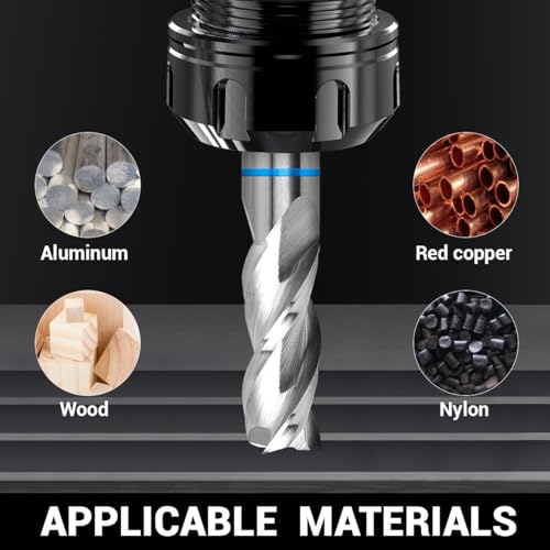Image of 3-Flute Carbide End Mill for Aluminum & Copper - 3 /4 inch Diameter, 4 inch OAL, Compatible with CNC Mills & Routers