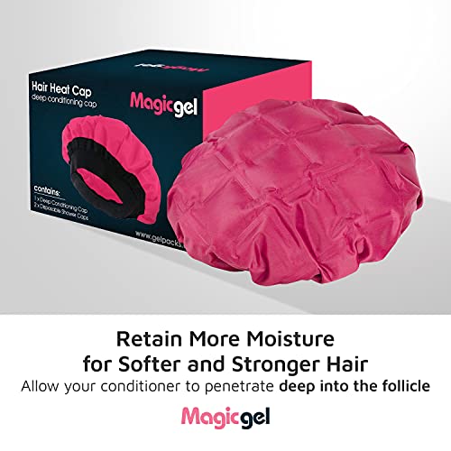 Magic Gel Premium Deep Conditioning Heat Cap. A Hot Head Cap to Hydrate, Moisturize and Condition. Thermal Cordless Hair Steamer for Damaged Hair (Natural Steam Treatment) - Thumbnail 3