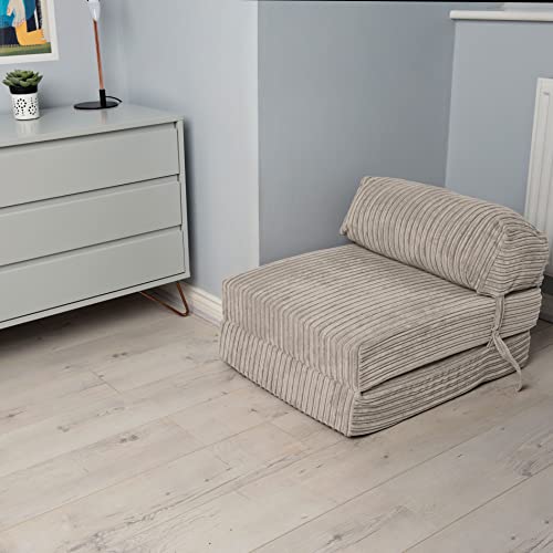 Miniatura 2 de Loft 25 Jumbo Cord Plegable Sofá Individual Futón Z-Cama Sleepover Guest Living Room Silla Suave Y Cómoda Ligero Y Duradero Muebles De Tela De Calidad Cord Visón