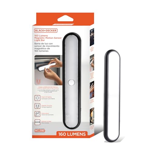 BLACK+DECKER 160LM LED Light Bar, Touchless Motion Sensor, Magnetic Mount, Powered with AAA...