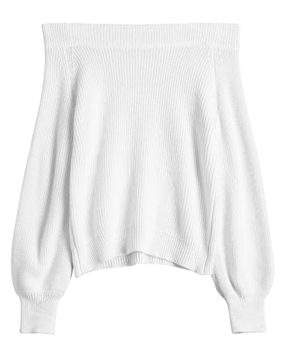 Image of ZAFUL Sweaters for Women Off Shoulder Knit Sweater with Long Sleeve Loose Pullover Jumper Tops