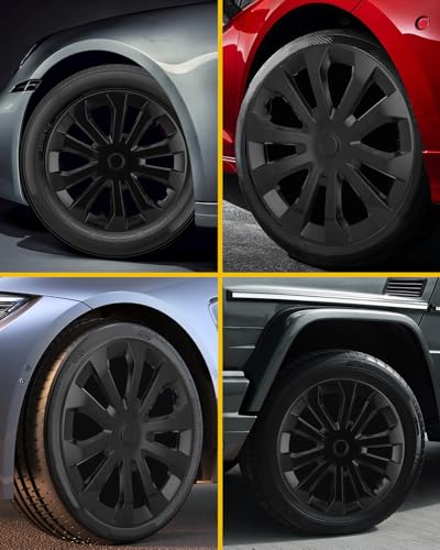 Image of ABX Hubcap Wheel Covers Hub Caps 16 Inch Set of 4 Black Universal Wheel Rim Cover R16 Stylish Car Decor Wheel Covers for Toyota Camry Nissan Mazda (black-10, 16 inch)