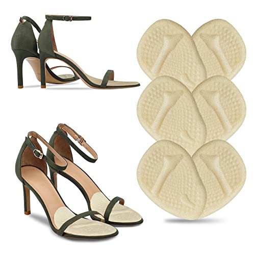 Image of FOCONEE Metatarsal Pads, Soft Ball of Foot Cushions for Women, High Heel Pain Relief Shoes Inserts, Reusable Anti-Slip Forefoot Pads One Size Fits All Shoes for All Day Comfort (3 Pairs)