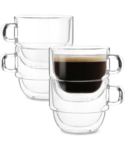 Set de 4 Mugs de Vidrio Térmico Apilables de 8 oz miniatura 1