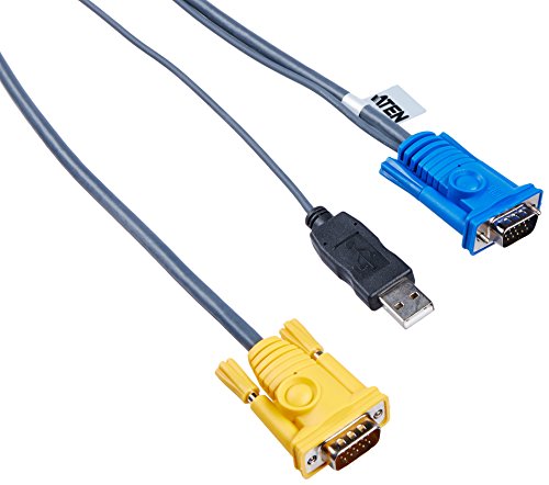 Cable KVM Aten 2L5206UP con conexiones integradas de video teclado y ratón negro
