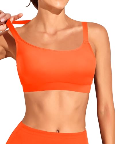 Image of Tempt Me Women Sports Bra Swim Crop Tops Only | Scoop neck, Bathing suits top, Removable cups, Adjustable straps