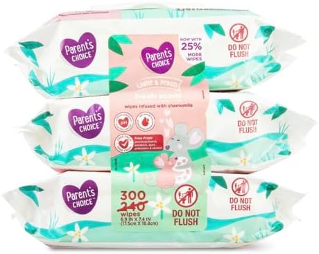 Parent's Choice Fresh Scent Baby Wipes, 300 Count 12 PACKS pink green white Packaging