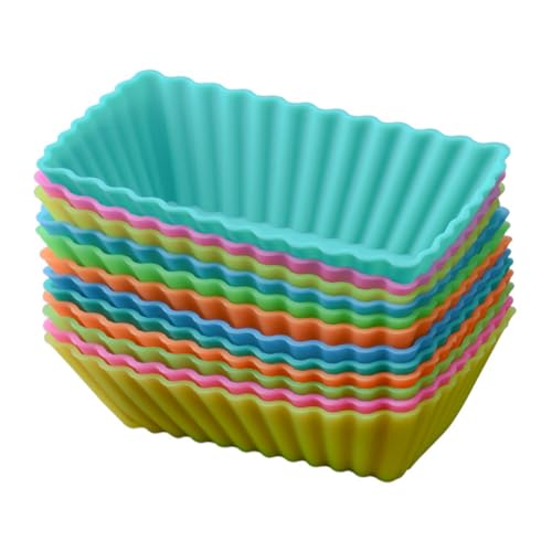 VANZACK 12 piezas Moldes para Magdalenas de Silicona Reutilizables Colores Aleatorios Moldes para Hornear Bizcochos Tartas Queso DIY Postres Color Aleatorio Color Aleatorio