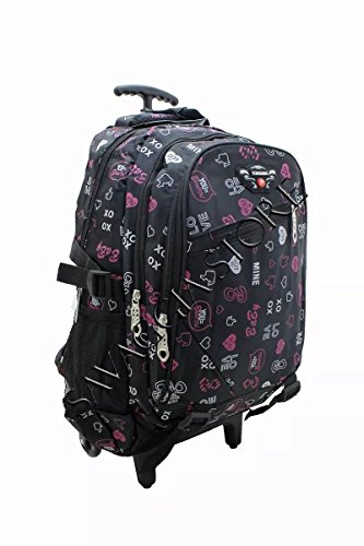 Mochila Escolar Rodinhas Feminina Impermeável Cabe Tudo 2102