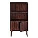 VASAGLE Bookcase, 2-Tier Retro Bookshelf with Doors, Storage Cabinet for Books, Photos, Decorations in Living Room, Office, Study, Mid-Century Style, Walnut Color ULBC09BY