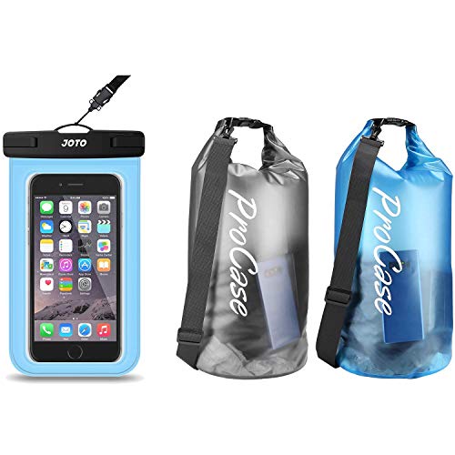 JOTO Universal Blue Waterproof Pouch for iPhone 11 Pro Max, Galaxy S20 Note 10+ up to 6.9