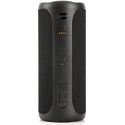 Wireless Waterproof Bluetooth Speaker - Portable Speaker Loud with Built-in Subwoofer and Tweeter, Extra Bass, Stereo Sound, IP67, Colorful Lights for Party, Outdoor, Camping - Black