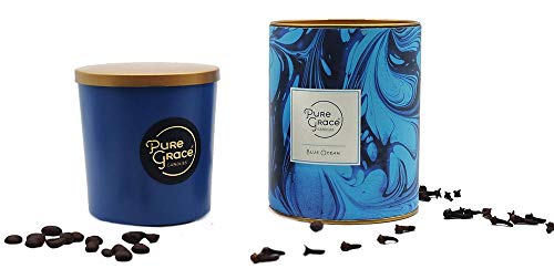 Kokulu Soya Mumu Doğal Ev 40 Saat Yanma Zamanı Camı Ev Hediyesi 210 g (Mavi Okyanus)