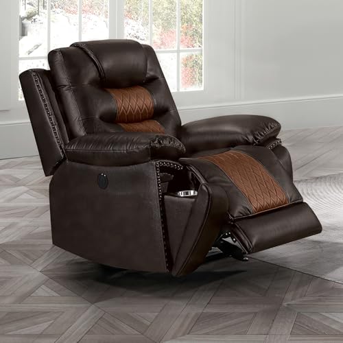 Sillón reclinable Marrón con tapizado cuero sintético miniatura 2