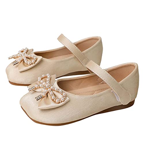 JOEupin Girls Dress Shoes Flower Girl Ballerina Ballet Flats Mary Jane Wedding Party School Shoes for Toddler