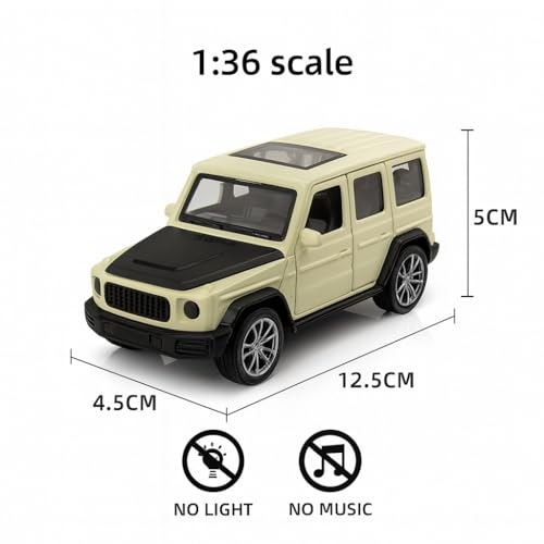 Image of Diecast G-Wagon Car Toy - 1:36 Scale Alloy Mercedes Gwagon AMG G63 Pull-Back Model, Off-Road Vehicle Toy for Kids & Collectors, Gift for Boys & Enthusiasts (White 1Pcs)