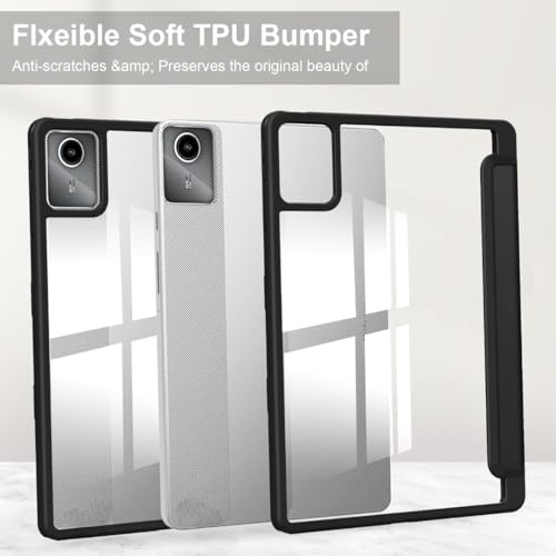 Image of ProElite Cover for Motorola Pad 60 Neo 11 inch 2025, Smart Flip Case Cover for Motorola Pad 60 Neo 11 inch 2025 with Pen Holder, Black [Transparent Back]