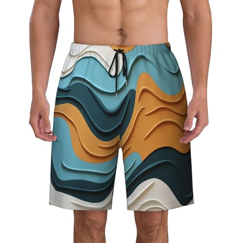 Visual Ripple Wave Men Beach Pants â€“ Swim Trunks for Men,Quick-Dry and Comfortable, Suitable for Beach, Surf, and Everyday Wear Black