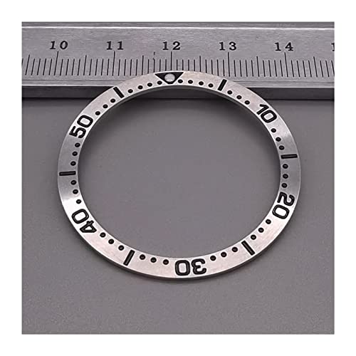 LiFBeauTiFul Mod Compatible With SKX007 Watch Parts 38mm Stainless Steel Bezel Insert Compatible With Seiko 007 009 NH35 NH36 Movement Watch home (Color : Silver)