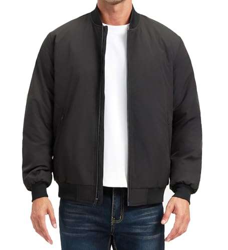 ULUSERN Men's Bomber Jacket Windbreaker Padded Coat