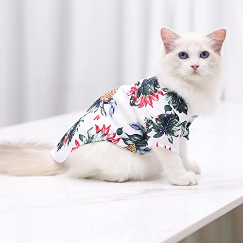 Camisa havaiana do cão de estimação - T-shirt polo florais respiráveis estilo verão Havaí,Roupas leg