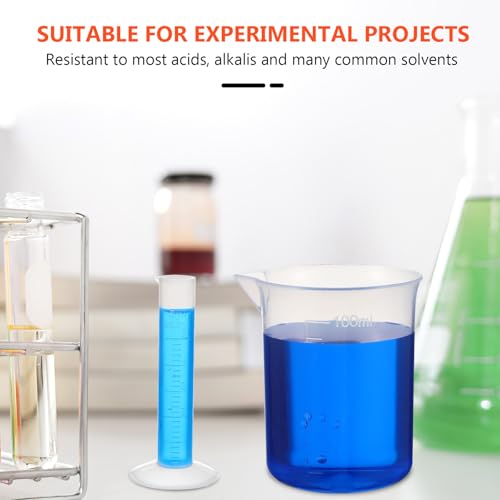 Vasos de precipitados y cilindros de plástico para proyectos científicos 6