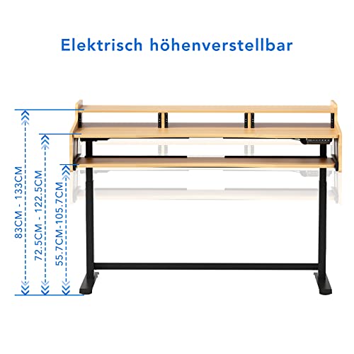 FLEXISPOT ESD1 Scrivania Regolabile in Altezza Scrivania Elettrica Scrivania Motorizzata Scrivania Altezza Regolabile Standing Desk Supporto per tastiera da Scrivania