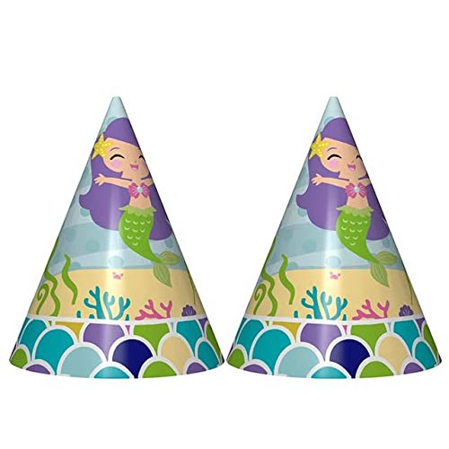 PartyToko Mermaid Theme hat Mermaid Birthday hat/Birthday Theme/Party Supplies Mermaid Theme Party caps (B093FV7NXK) Amazon Price History, Amazon Price Tracker