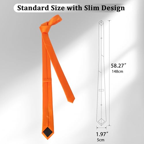Image of Landisun Black Tie Men Women Solid Skinny Ties Slim Ties Satin Tie
