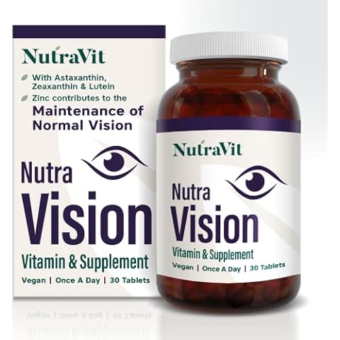 NUTRAVISION - Eye Support Vitamin | Eye Care Supplement - Eye Health Supplement - Includes Astaxanthin, Zeaxanthin & Lutein - 30 Tablets - by Nutra VIT - Vitamin/Supplement Cover