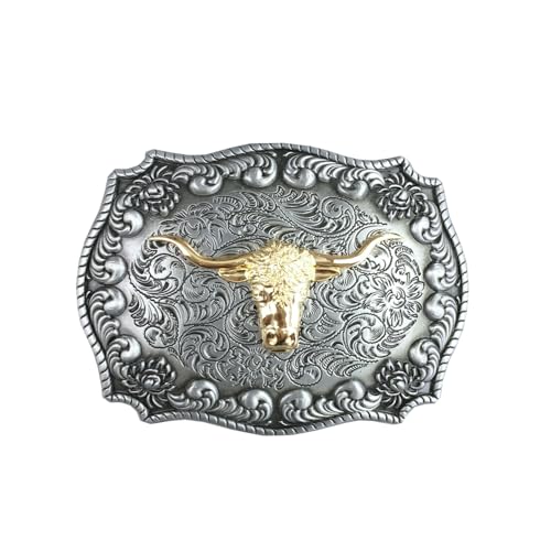 JEAN'S FRIEND Vintage Style Western Cowboy Rodeo Bull Double Color Belt Buckle also Stock in the US