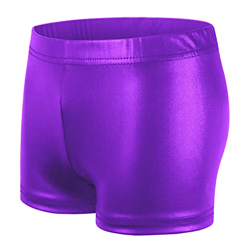 SEAUR Mädchen Shorts Metallic Glänzend Turnshorts Kinder Tanzshorts Ballett Gymnastik Tanz Yoga Sportshorts Hot Pants - 5-6 Jahre