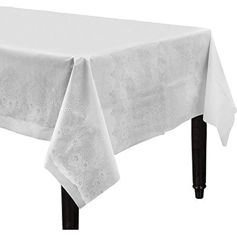 Amscan Elegant White Lace Plastic Table Cover Cover