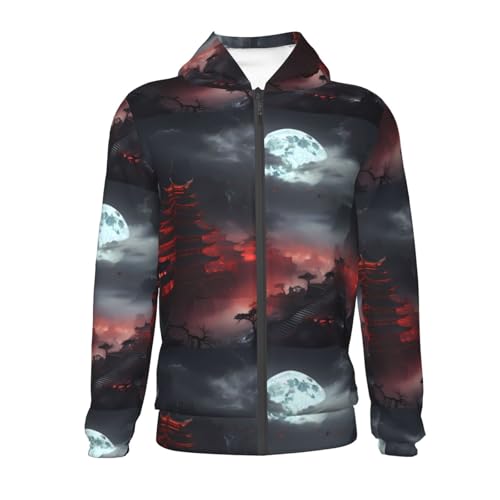 Shogun Full Moon Kids Pullover Hoodies Boys Zip Up Sweatshirts Girls Athletic Clothes with Pocket2