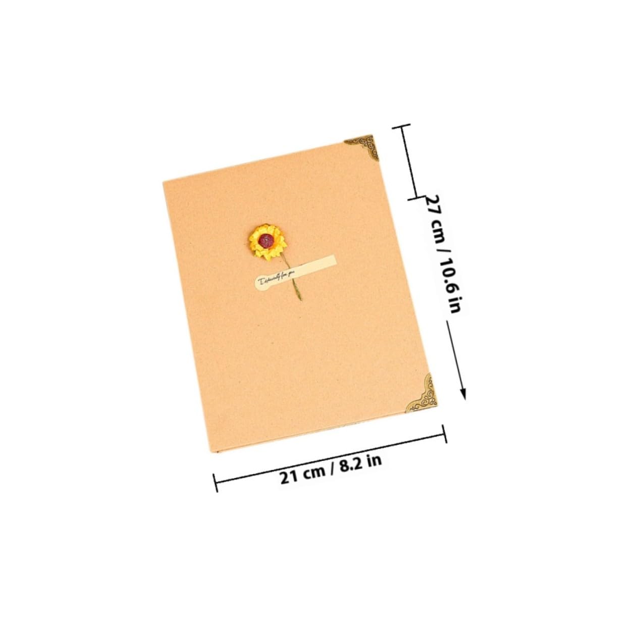Álbum de Recortes DIY de Papel Kraft Artesanal Tamaño Mediano Páginas Amarillas Caja Kraft Incluida Álbum para Fotos de Viajes y Familia y Delicado para Manualidades