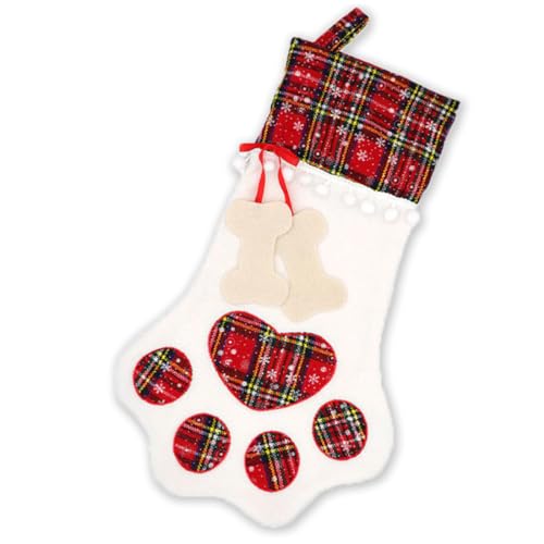 Medias navideñas para perros y gatos, bolsas de regalo navideñas, calcetines para perros y mascotas, decoración navideña, muñecos colgantes, decoración de juguetes, regalos, 45 x 28 cm
