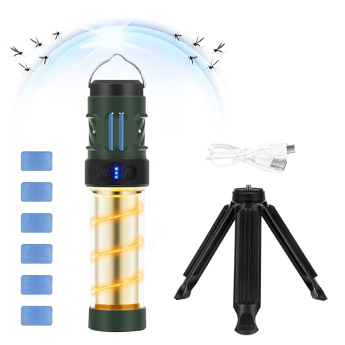 ???????????????????????????????? ????????????????????????????????????,Buzz Defense Portable, Rechargeable Flashlight&Lantern Camping Lights with Dual-Heating,Magnetic Design, Buzz Repel Lantern Light for Patio Camping, 6 Refills