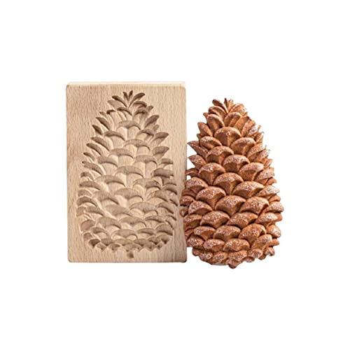 Moule à biscuits en bois - Motif gravé - Lisse - Bricolage artisanal - Multi-usage - Convient pour Noël, Thanksgiving, cuisine de Noël (A, One Size)