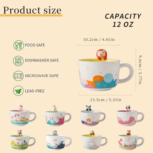 Taza de Cerámica con León 3D 12 oz miniatura 2