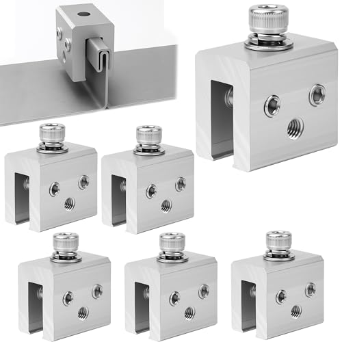 Mindoub 6 Pcs Metal Roof Panel Clamps For Standing Seam Roofs, Non-Penetrating Aluminum Brackets With Stainless Steel Screws For Solar Racking Systems, Snow Guards, And Heat Cables, U-Shaped Base