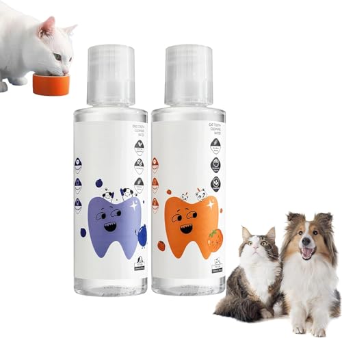 Enjuague bucal para mascotas, natural e inodoro, combate eficazmente el sarro, promueve la salud de las encías y refresca el aliento. Apto para gatos y perros.