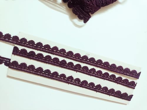 Image of Swag White Cotton Trim Laces and Borders Material for Saree Border, Suit, Kurta, Dupatta, Blouse, Gown, Lehenga & Neckline (Wine Purpal, 9 Meter)