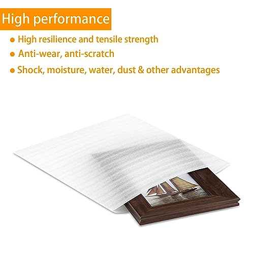 50Pcs Foam Pouches, Packing Foam Wrap Sheets for Shipping, Fragile Items, Cushioning Foam Padding for Packaging Dishes/China/Cups/Plates/Mugs (8X8IN) - Thumbnail 4