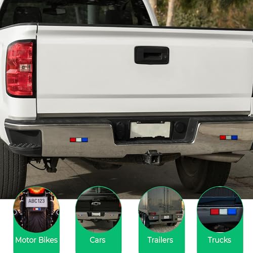 Image of P.S. I Love Italy USA Flag Reflective Car Sticker - USA Colors Bumper Stickers, Peel and Stick Automotive Exterior Reflector for Bumper, Fender, Wheel Arch, SUV, Pickup Truck & Trailer